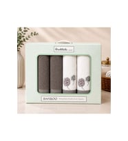 Özdilek Bamboo Hamam Seti, Banyo Havlu Takımı-Phlox Antrasit Beyaz