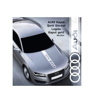 Audi İçin Uyumlu Aksesuar Oto Kaput Şerit Sticker Beyaz 60*12 Cm