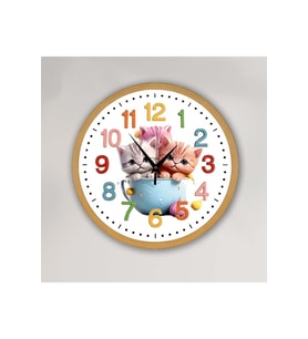 bilge Tasarım Çocuk Odası Duvar Saati 30 x 30 CM (Çok Renkli)