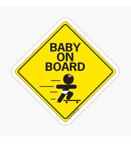 Arabada bebek var Baby On Board Sticker Yapıştırma 19CM md18