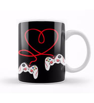 Heart Game Controllers Video Gamers Gaming Valentines Day Kupa Bardak Porselen