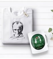 BK Gift Kişiye Özel Öğretmenler Günü Tasarımlı Kupa Bardak ve Atatürk Baskılı Tişört Hediye Seti- 2-19, Öğretmene Hediye, Öğretmenler Günü, 100. Yıl Hediyesi