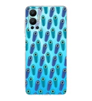 PrintiFy İnfinix Hot 12 ile Uyumlu Nazar Boncuğu 4 Baskılı Kamera Korumalı Şeffaf Silikon Kılıf