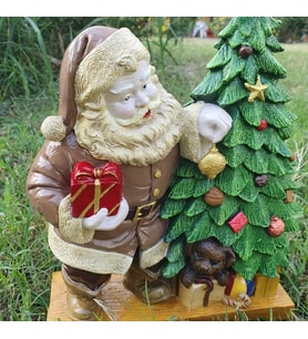 Polyester Çam Ağaçlı Noel Baba