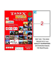 TANEX 2002 LASER ETİKET 199x143mm 2x100 200 ADET