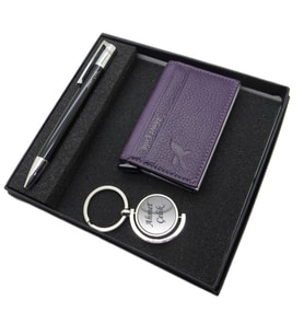 Signator D346 İsme Özel Set - Deri Kartlık + Anahtarlık  + Kalem Seti  İsme Özel Hediyelik Set (Karışık)