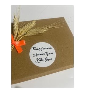 Anneler Günü Siyah Yazılı Yuvarlak Yapışkanlı Etiket 5x5 cm 100 adet