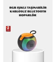 Rgb Işıklı Hoparlör – 360° Stereo Ses 8 Saat Çalma Süresi