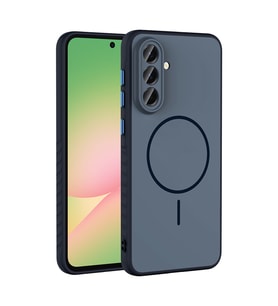 Galaxy A56 Kılıf Magsafe Şarj Özellikli Lüx Tea Kapak (Lacivert)