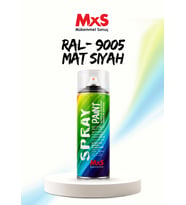MxS RAL 9005 Mat Siyah Akrilik Sprey Boya 400 ML