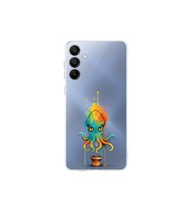 Samsung Galaxy A15 ile uyumlu Splash ahtapot tasarımlı şeffaf silikon kılıf