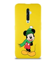 Oppo Reno 2Z Soft Premier Kapak Mickey Mouse-G Tasarımlı Silikon Kılıf - Sarı (Şeffaf)