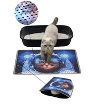 Kedi Kumu Paspası, Delikli Kedi Tuvaleti Paspası, 40*60-Astronot Kedi