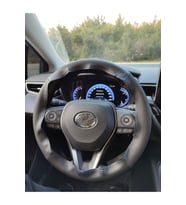 DİKİŞLİ DERİ DİREKSİYON KILIFI DAMARLI/NOKTALI DERİ MAVİ DİKİŞLİ HIZLI KARGO