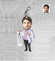 Kişiye Özel Göz Doktoru Erkek Ahşap Anahtarlık-1