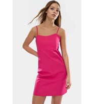 Yazlık Mini Elbise Pamuklu Bodycon Renk Günlük Şık Dayanıklı Malzeme Trend Tasarım (Pembe)