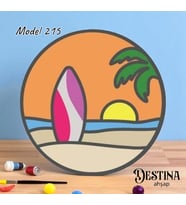 Destina Ahşap Mandala Boyama Seti- Ahşap Boyama- Ahşap Tuval-Model 215-23cm*23cm