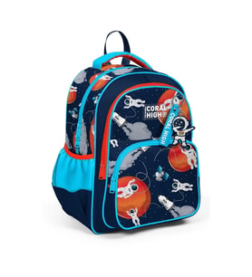 CORAL HIGH 23660 KIDS LACİVERT ASTRONOT DESENLİ ÜÇ BÖLMELİ SIRT ÇANTASI