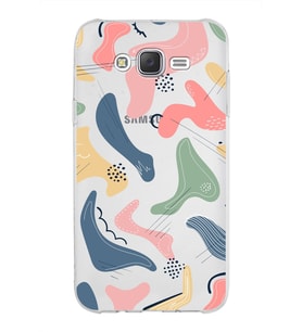 Samsung Galaxy J7 Kapak Abstract Tasarımlı Şeffaf Silikon Kılıf