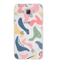 Samsung Galaxy J7 Kapak Abstract Tasarımlı Şeffaf Silikon Kılıf