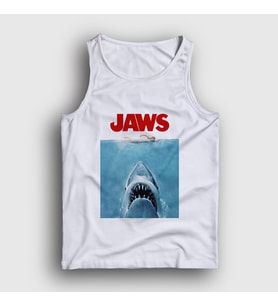 Presmono Unisex Beyaz Poster Shark Film Jaws Atlet 372548tt