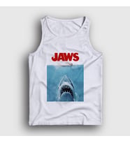 Presmono Unisex Beyaz Poster Shark Film Jaws Atlet 372548tt
