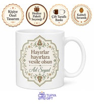 Köy Hayrı Hatırası Baskılı Kupa Bardak Hediye Özel Tasarım Anı Kupası