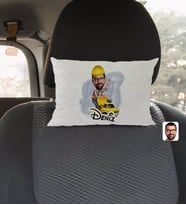 BK Gift Kişiye Özel İsimli Erkek Yol Mühendisi Karikatürlü Dikdörtgen Araç Koltuk Yastığı-1