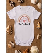 Rainbow You Are Loved Organik Baskılı Beyaz
