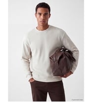 LCW Vision Bej Bisiklet Yaka Fitilli Erkek Sweatshirt