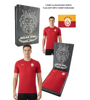 Galatasaray Orijinal Lisanslı Sıfır Yaka Kırmızı A Takım Antrenman T-Shirt BAYRAK ve Lazer Kutu Hediyeli (Kırmızı-Beyaz)