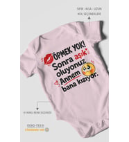 Anneye Özel Kısa Kollu Bebek Body %100 Pamuk
