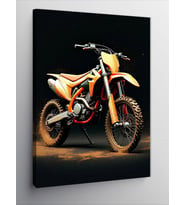 Kanvas Tablo Turuncu Motokros Motosikleti