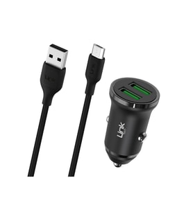 C481e 12w 2x Usb + Micro Usb Kablo Araç Içi Şarj Aleti Set Siyah