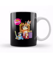 Bluey Mom Dad Funny Queen For Family Lover Kupa Bardak Porselen