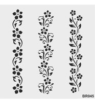 Border Desen Stencil Şablon (25x25) BR-045
