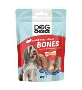 Dog Choice Tavşan Sargılı Kalsiyum Kemiği Köpek Ödül Maması 80g