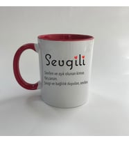 Sevgili Baskılı Kırmızı Mega Kupa