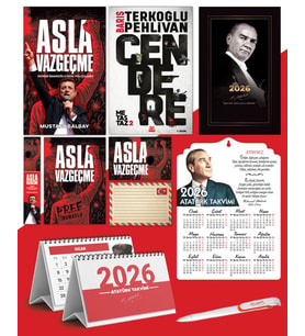 Asla Vazgeçme - Ayraç - Kartpostal - Poster - Cendere -  2026 Ajanda Gazi Paşa - Ayyıldız Ahşap Duvar Takvimi - Masa Takvimi