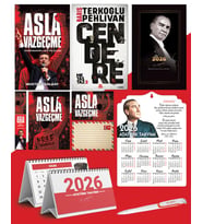 Asla Vazgeçme - Ayraç - Kartpostal - Poster - Cendere -  2026 Ajanda Gazi Paşa - Ayyıldız Ahşap Duvar Takvimi - Masa Takvimi