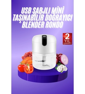 Rondo Doğrayıcı 250 Ml Taşınabilir Usb Şarjlı Pratik El Rondo Blender