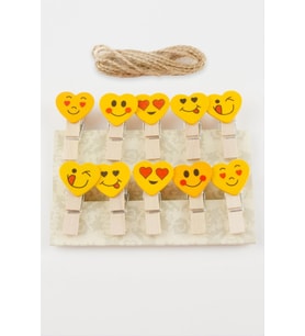 10 Adet Kalp Emoji Süs Mandal