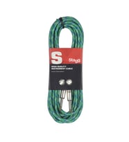 STAGG ENSTRÜMAN KABLOSU ÖRGÜ SARGILI 3METRE YEŞİL SGC3VT GR