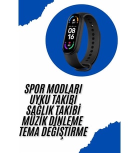 Mey İthalat® Akıllı Uyumlu Bileklik M6 Adımsayar Spor Modları Çağrı Görme Türkçe Menü