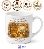 Samanlık Hatırası Temalı Kupa Bardak Hediye Özel Tasarım Porselen Mug