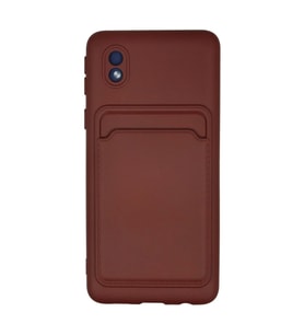 Samsung Galaxy A01 Core Kılıf Kelvin Kartvizitli Silikon - Bordo
