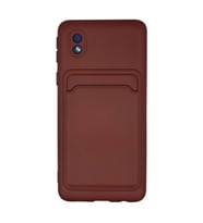 Samsung Galaxy A01 Core Kılıf Kelvin Kartvizitli Silikon - Bordo