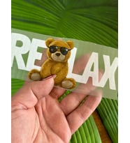 14X6 CM ÜTÜ İLE YAPIŞAN RELAX YAZILI AYI TRANSFER BASKI ARMA