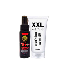 Kuş Büyüten XXL Krem 50 ml Penis Boyunu Uzatma Penisi Kalınlaştırma Kremi + Xir 60 ml 3xeffect geciiktirici serrtleştirici Büyütücü Sprey