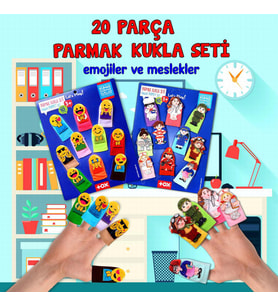2 Set - 20 Parça Tox Emojiler ve Meslekler Parmak Kukla T106 T762